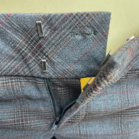 Womens Gray Plaid Straight-Leg Dress Pants By Mexx Size 10 - Picture 5 of 8